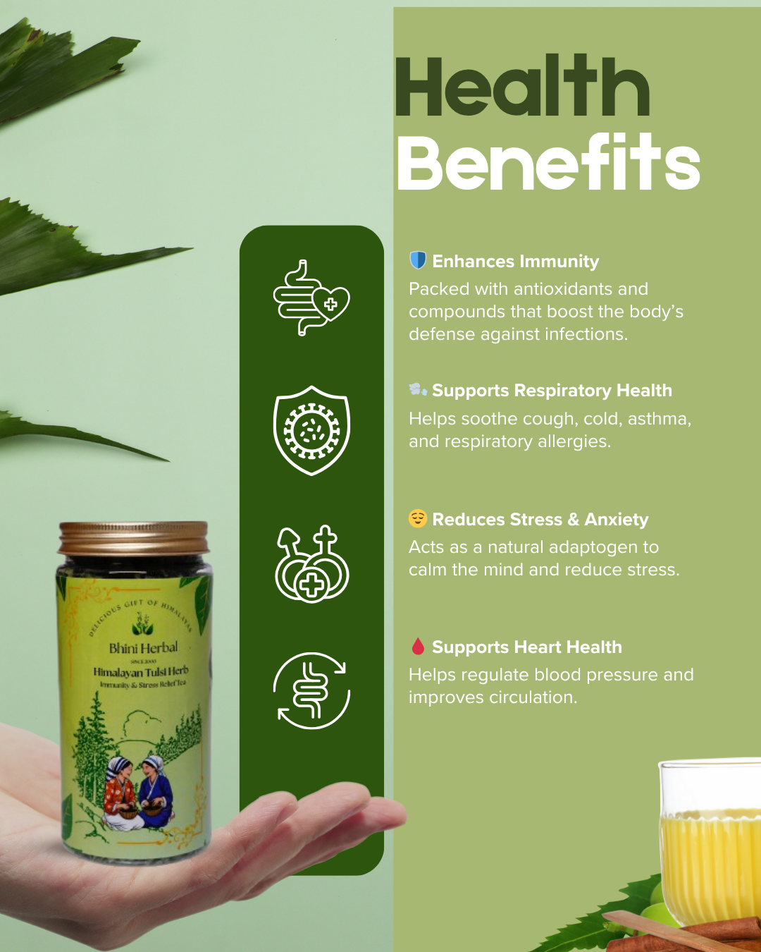 Immunity & Stress Relief Tea (Himalayan Tulsi) - Image 2