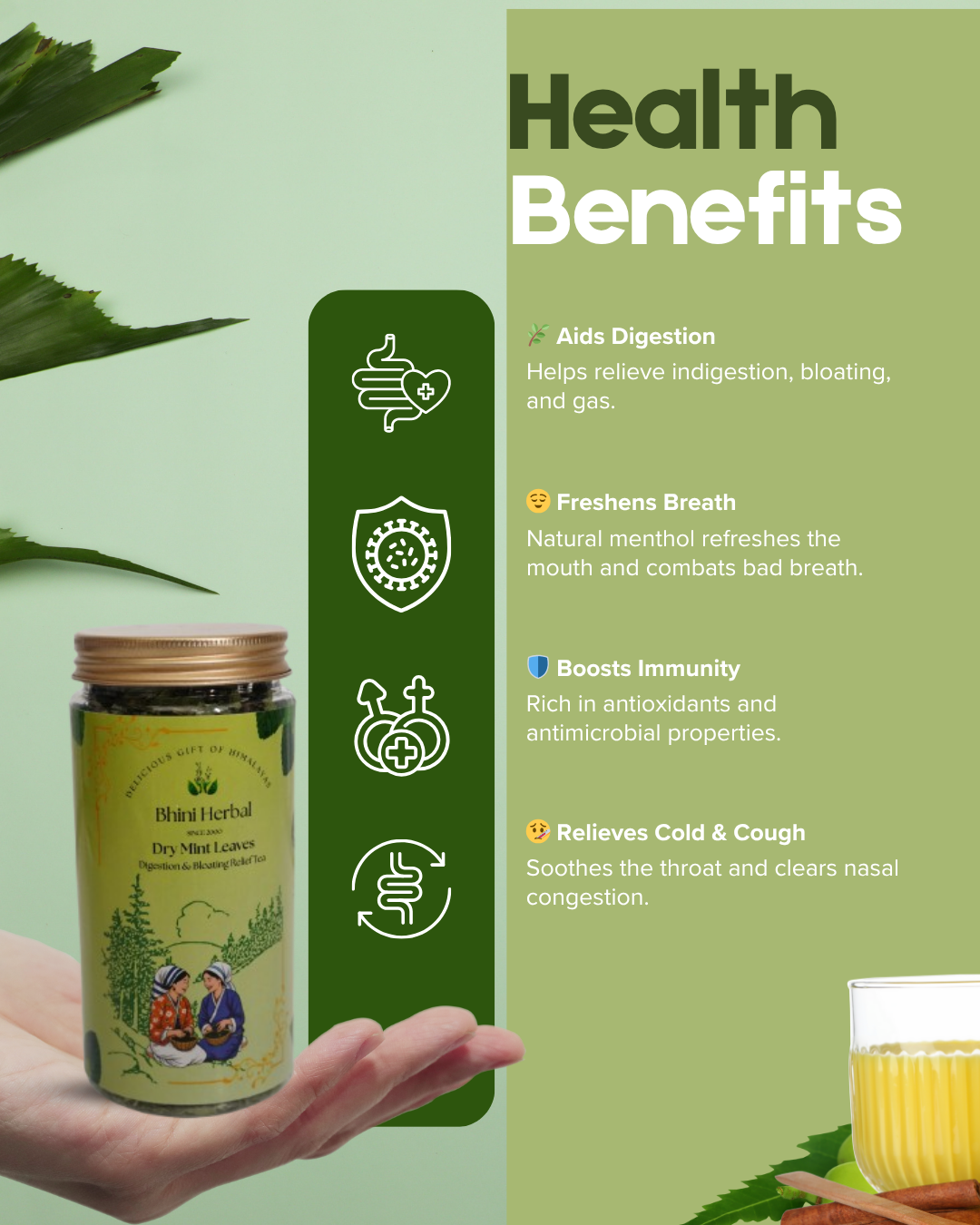 Digestion & Bloating Relief Tea (Dry Mint) - Image 2